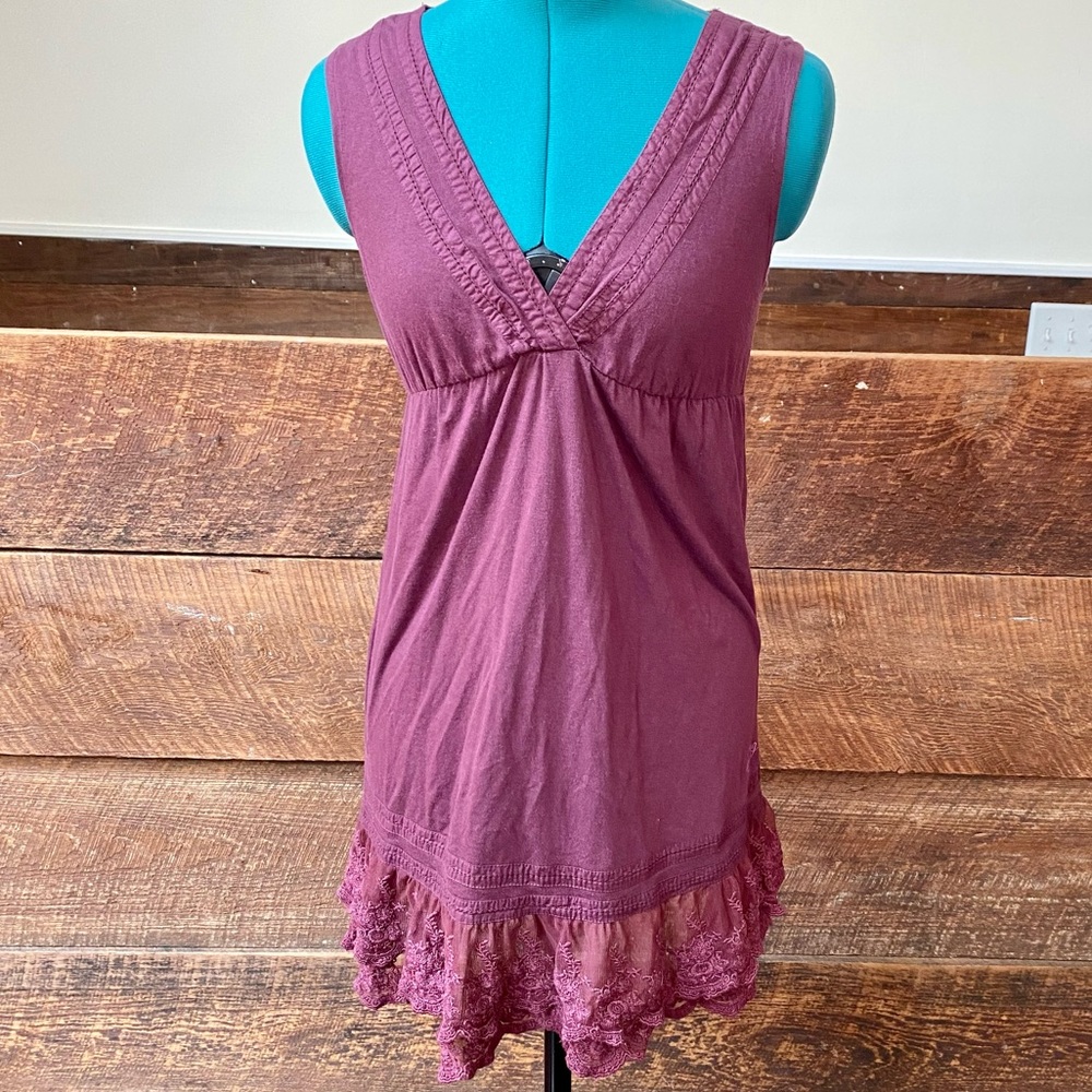 Billabong Cottagecore Babydoll Sleeveless Dress w/ Lace